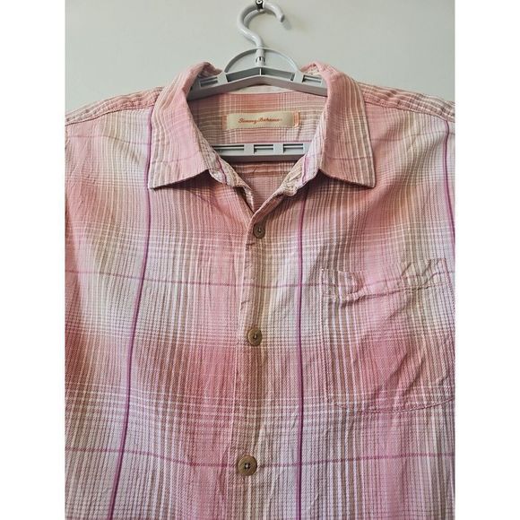 Tommy Bahama 100% Silk Plaid Checked Shirt Short Sleeve Men's Size XL - Picture 5 of 8